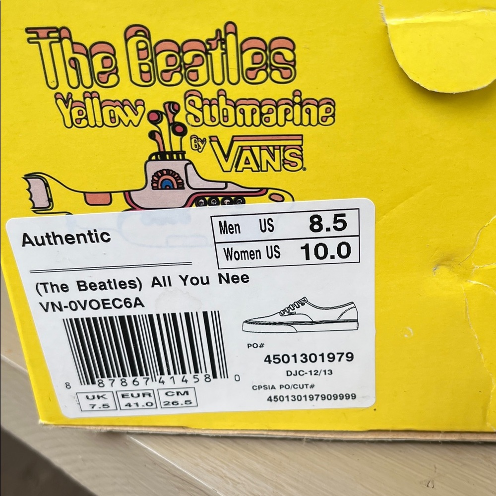 Vans Multi-Color Beatles Yellow Submarine Pattern Authentic Sneakers - Picture 6 of 6